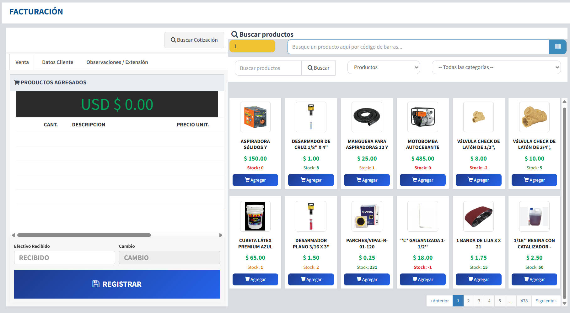Captura del sistema Factureo Cloud